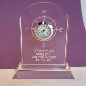 Crystal desk clock